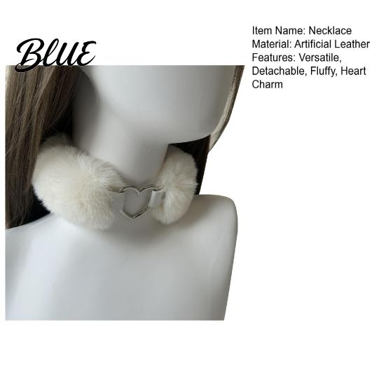 Eleganter Schmuck Flauschiger Choker-Kragen Abnehmbare Flauschige Halskette Legierung Herz