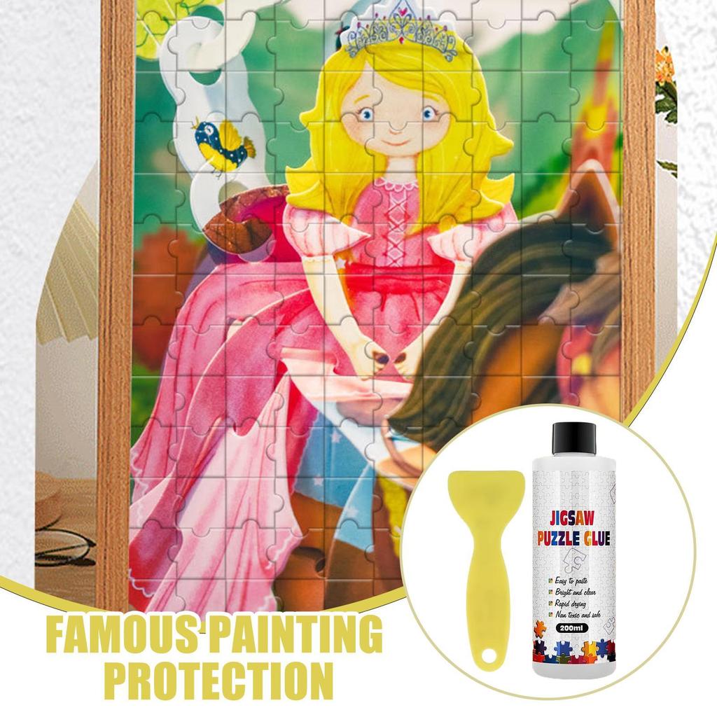 Puzzle-Kleber Spezieller transparenter Kleber zum Malen Schnelltrocknend Klarer Versiegeler Mit Applikator Für Puzzle Foto Stoff Kunsthandwerk