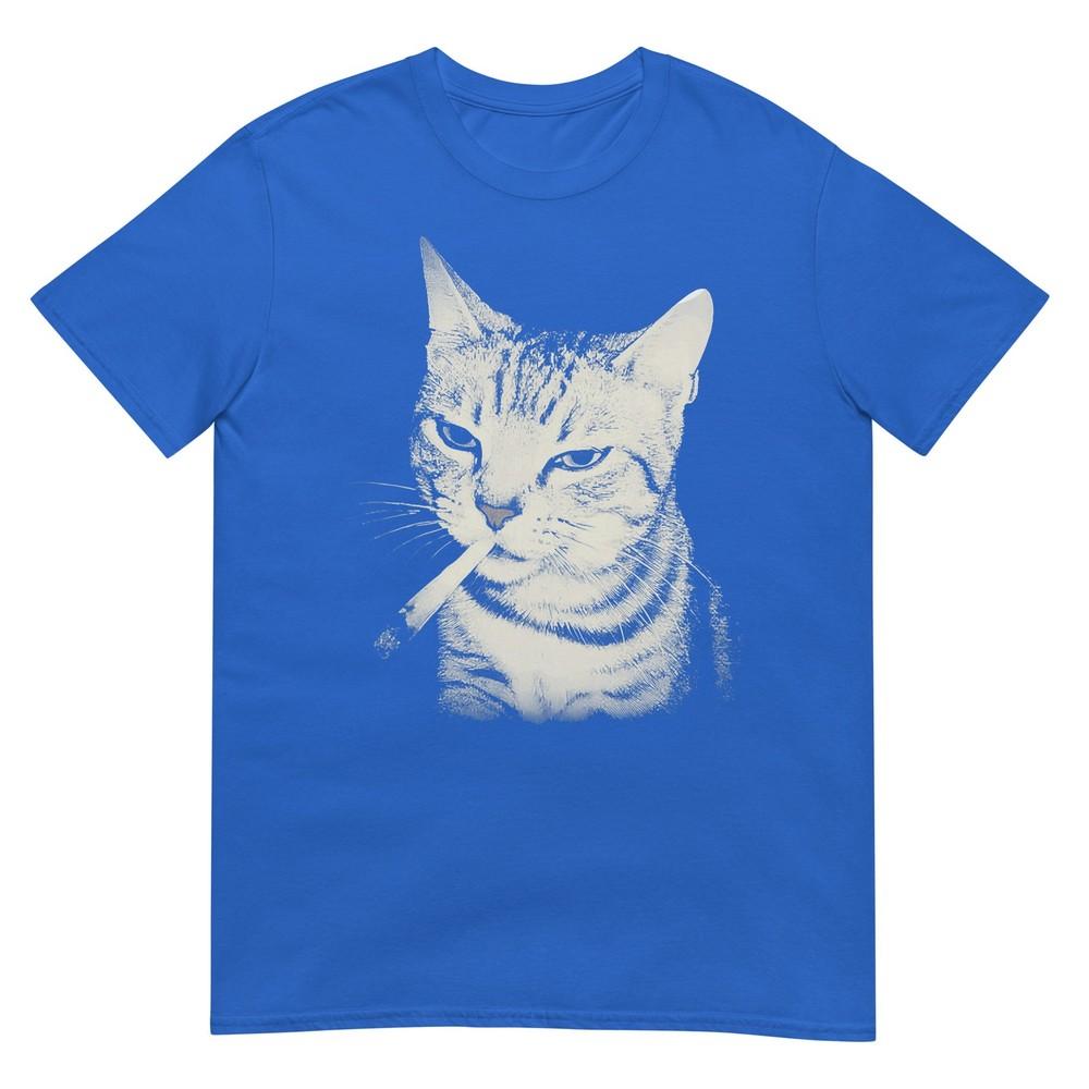 Smoking Cat Cigarette Kitten Funny Meme Stupid Brainrot Tshirt