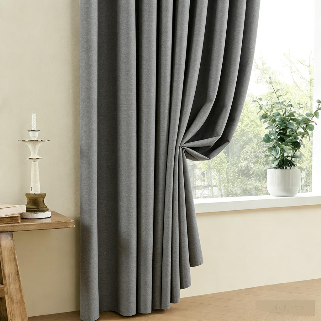 1Pcs Modern Minimalist Blackout Curtain - Heat Insulation, All-Season Universal Drapes for Bedroom & Living Room (Rod Pocket)