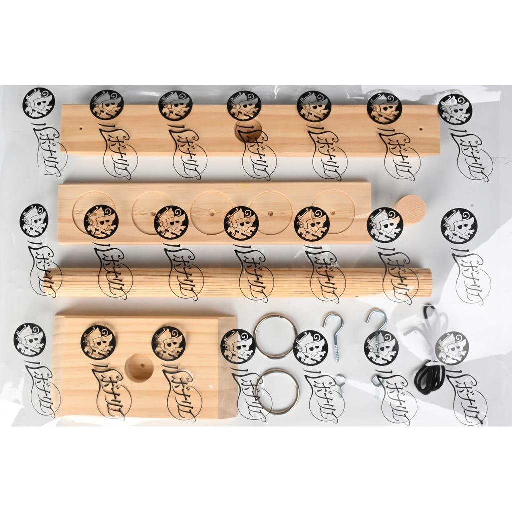 Rubonarie Wooden Ring Toss Game, Party Tabletop Competitive Hoop Game (Brown)