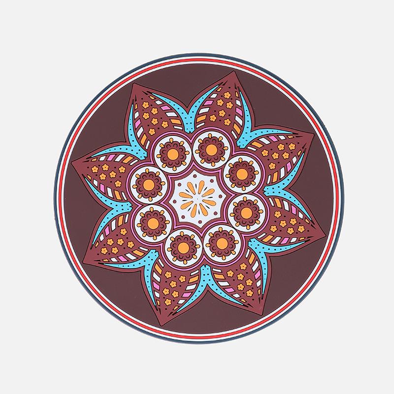 Round PVC Scandinavian Style Coasters Silicone Table Mats Non-slip Heat and Oil Resistant High Temperature Pot Mat Coaster