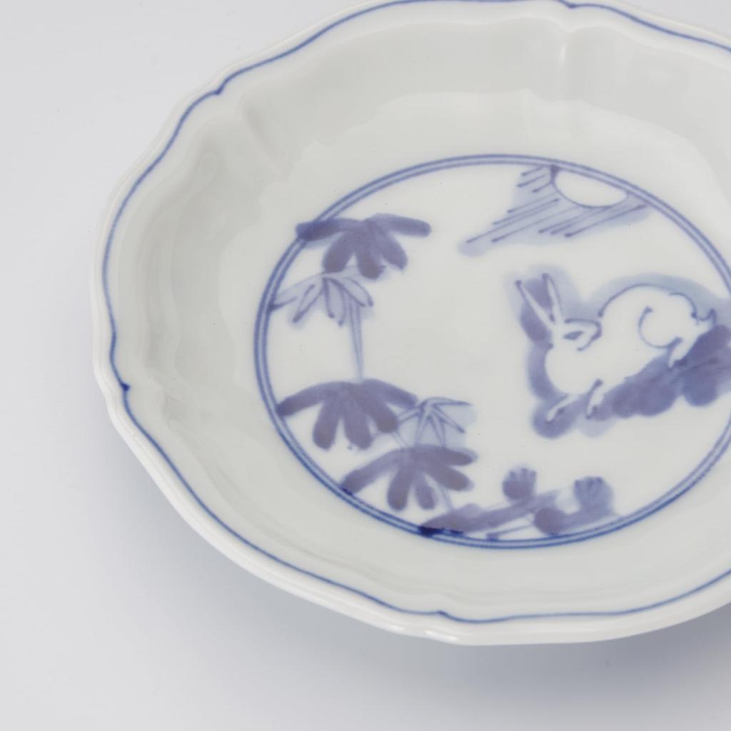 Mino ware small plates and soy sauce set of approximately 12cm in microwave and dishwasher bamboo rabbit made in product number dishes, 5, diameter,