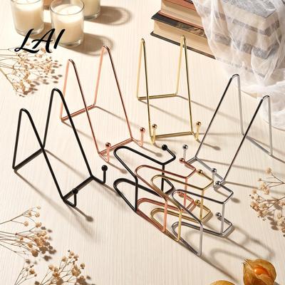 Metal Display Stand Iron Plate Photo Frame Bracket Decorative Plates And Picture Frames Rose Gold Stand Vertical Stable Placing Easel for