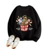 Sudadera con Estampado de Ramen Estilo Japonés para Niñas para Otoño Sudadera Casual Infantil
