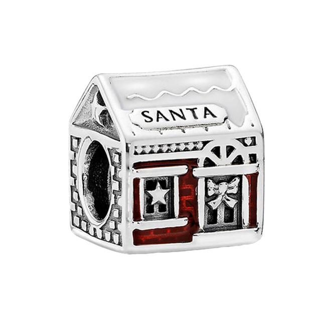 

Рождественские подвески из стерлингового серебра S925, европейские бусины, подходят оригинальные подвески, браслет-цепочка для девочек, женские ювелирные изделия, подарок