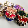 Pearl Embroidered Flowers Pearl Headbands Embroidery Trendy Rhinestones Hairband  Women