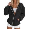 Women's Hooded Sweatshirts Autumn New Lazy Style Casual Loose Zipper Women's Sweatshirts Jackets Fashion Solid Color Streetwear Female Hooded Coats