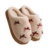 Bow cotton slippers women's autumn and winter new indoor home non-slip thick bottom warm plush cotton mop