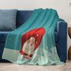 Cozy Throw Blanket Christmas Santa Claus Festive Holiday Decor Soft Warm Flannel Fleece Gift Home Bedroom Living Room Dorm