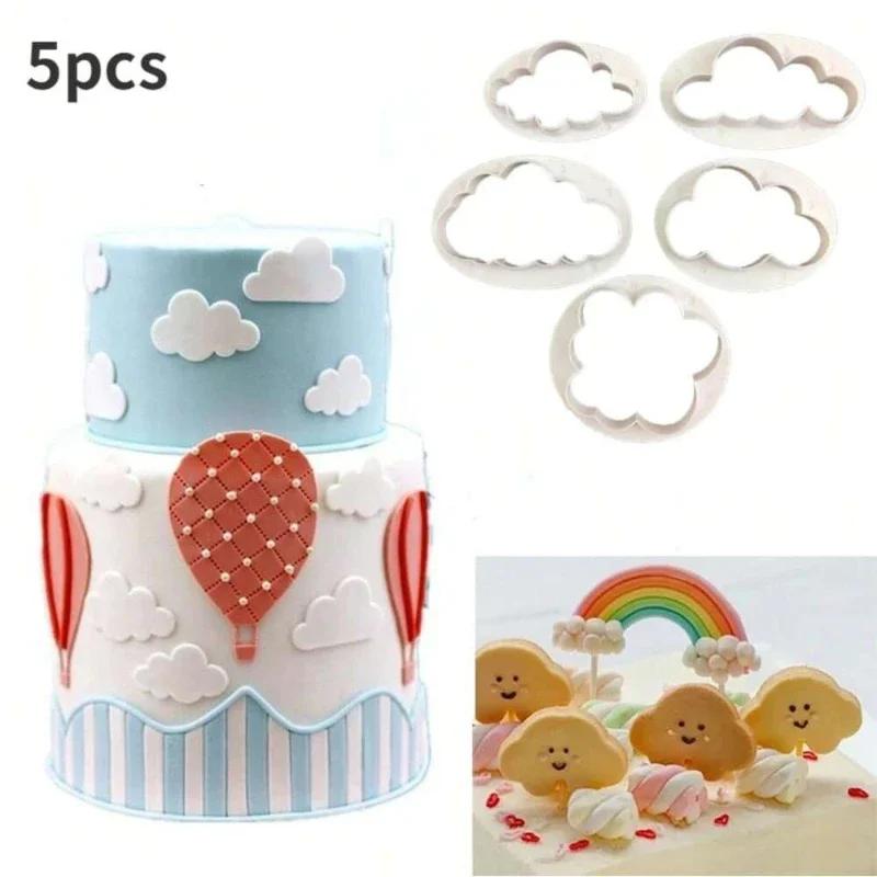 Cloud Shape Cookies Cutter Plastic Fondant Biscuit Cutting Model Cute Cartoon Chocolates Sugarcraft Stamp Decoration Tool