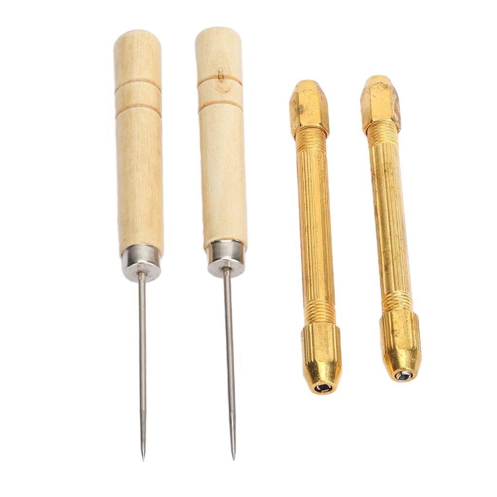 Doll Hair Rooting Holders with 10pcs 0.8mm Needle 2 Wooden Awl Alloy Handle Doll Hair Reroot Tools
