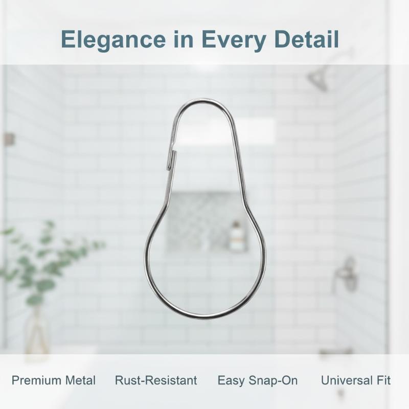 10/20Pcs 304 Stainless Steel Beadless Shower Curtain Hook Curtain Limpet Bathroom Accessories Hook Hoist Hook Hook