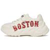 MLB Big Ball Chunky Synthetikleder Mode Klettverschluss Niedrige Freizeitschuhe Kinder-Sneaker Elfenbein 7ASHC202N-43IVS