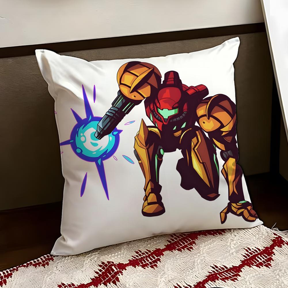 MMetroid Anime Cushion Cover Reversible Soft Durable Pillow Cover Home  Car MultiScene Use for Daily Comfort