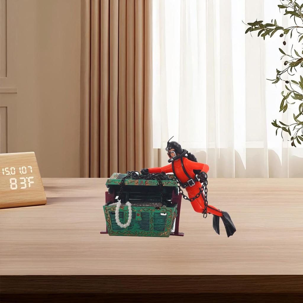 Amerikanische Pneumatische Aquariumdekoration Schatzsuche Froschmann Aquariengestaltung Taucher Schatztruhe