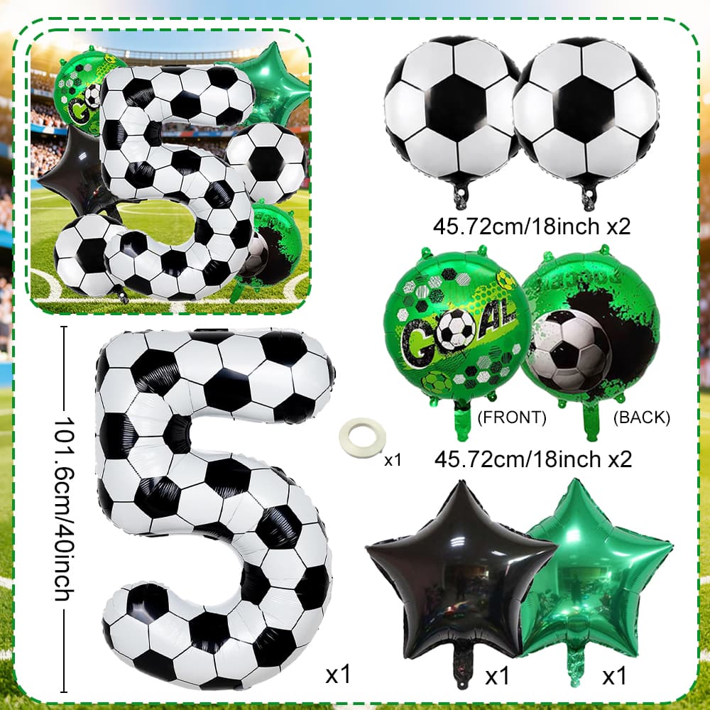 Football Digital Balloon Party Decoration Balloon Football Printed Digital Balloon 0-9 for Football Theme Birthday Party Balloon