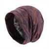 High Quality Elastic Lined With Satin Hat Chemotherapy Hair Beanie Night Sleep Satin Hats Men Women