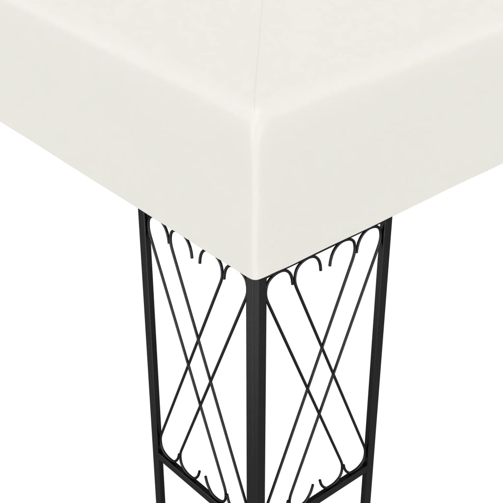 Gazebo with LED String Lights 3x4 M Cream Fabric