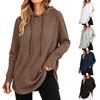 Women's Long Sleeve Loose Fit Longline Hooded Top