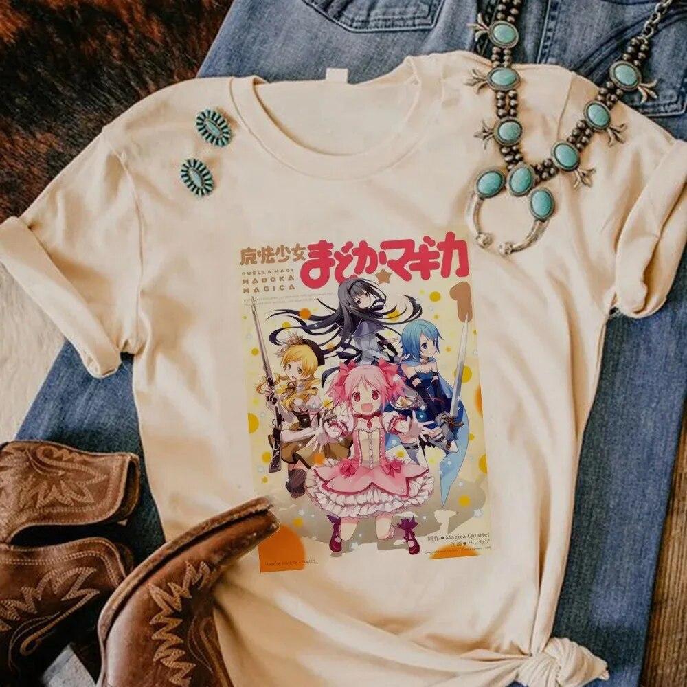 

Puella Magi Madoka Magica Топ из 100% хлопка женская футболка уличная одежда с принтом аниме летняя футболка для девочек Y2k Harajuku одежда унисекс 4XL