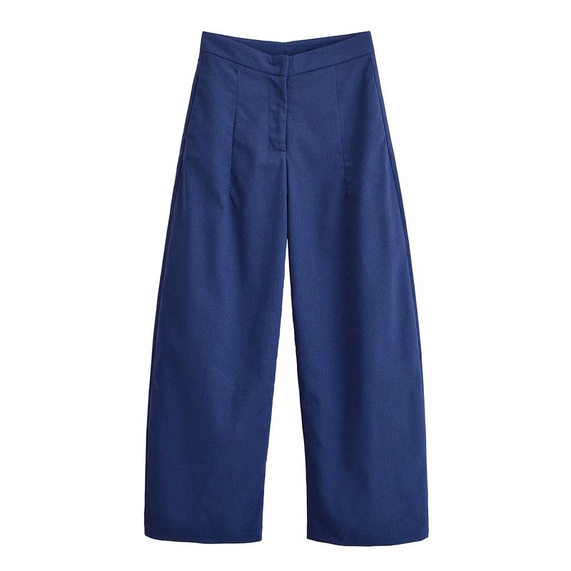 Linen Blend with Belt round Neck Kimono Coat 8426329 Balloon Mid Waist Pants 7627242