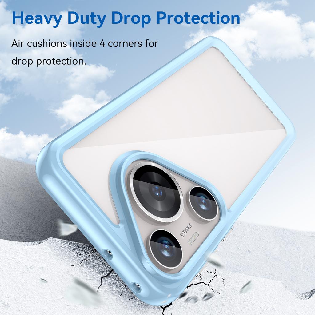 For Huawei Pura 70 Pro Phone Case TPU Frame Clear Acrylic Bump Proof Phone Cover