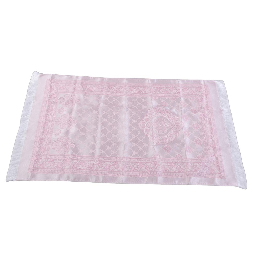 Pray Rug Soft Embroidered Thick Eid Ramadan Islamic Mat with Tassel Storage Bag Pray Beads for Women Men Children Meditation