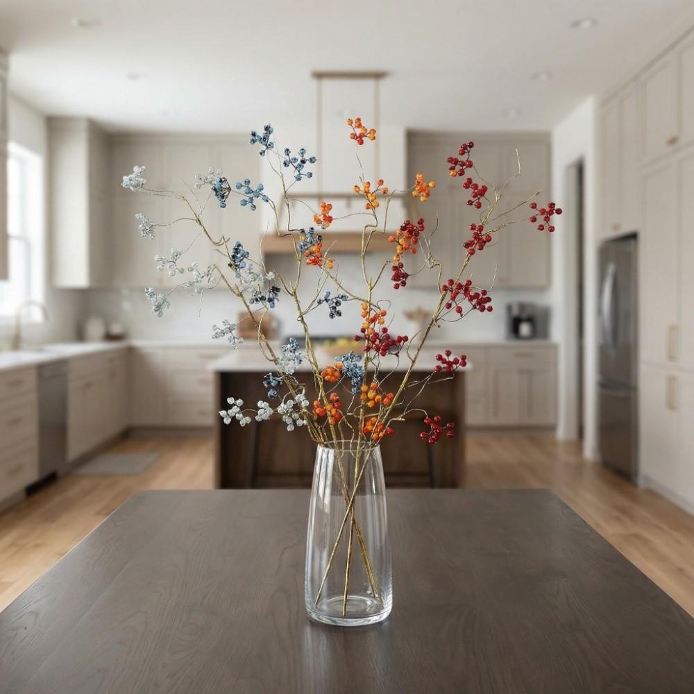 Fruits Flower Artificial Foam Berries Branch Faux Good Luck Fruits Fake Plants  Home Garden
