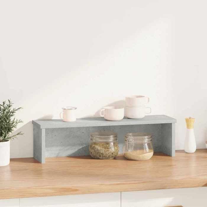 VidaXL Stackable Kitchen Shelf Concrete Grey 60x15x16 Cm, Kitchen Storage Shelf, Cabinet Organizer,, Shelf 860505