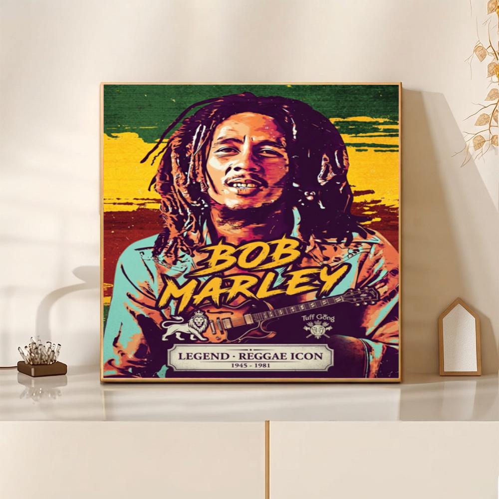 Bob Marley Lion Judah Rasta 5D Diy Diamond Painting Round Diamond Diy Frameless Holiday Artwork Suitable For Home Office Wall Decoration