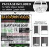 Funny Bathroom Rules Sign Pattern Waterproof Polyester Shower Curtain 180X180Cm - Humorous Text Print Bath Curtain With Hooks