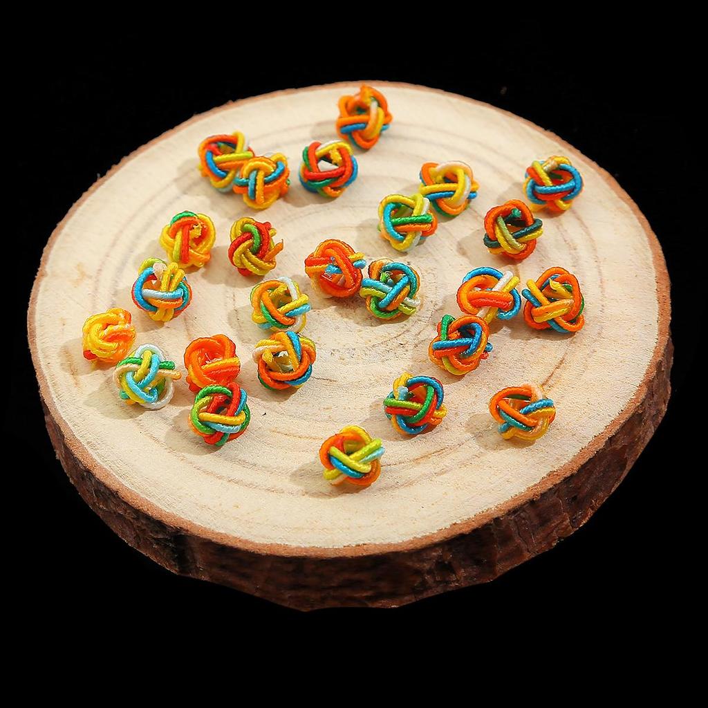 10st färgglada distansknut gör-det-själv-halsband armband rep distanshållare Flätad spole Rep Kedjeände Spänne Smycketillbehör Hitta