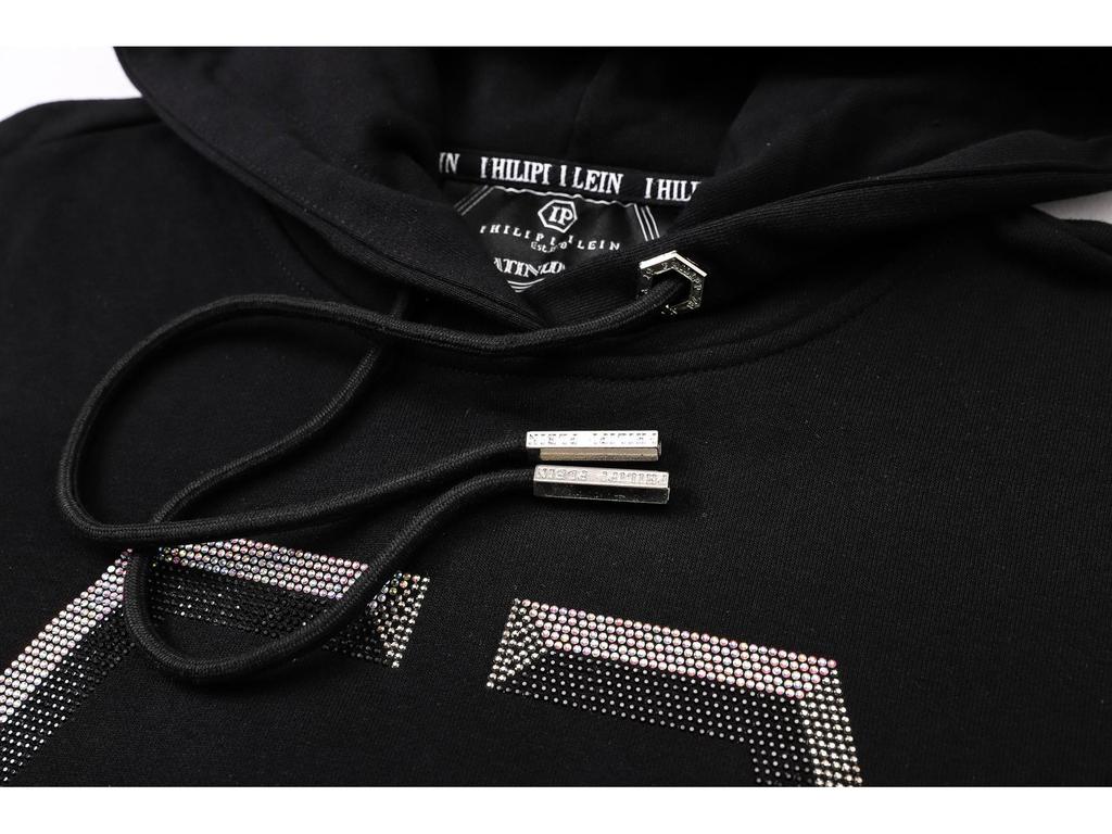 Philip Plein Herren Kapuzenpullover mit Strasssteinen - Trendige Herbst/Winter Streetwear