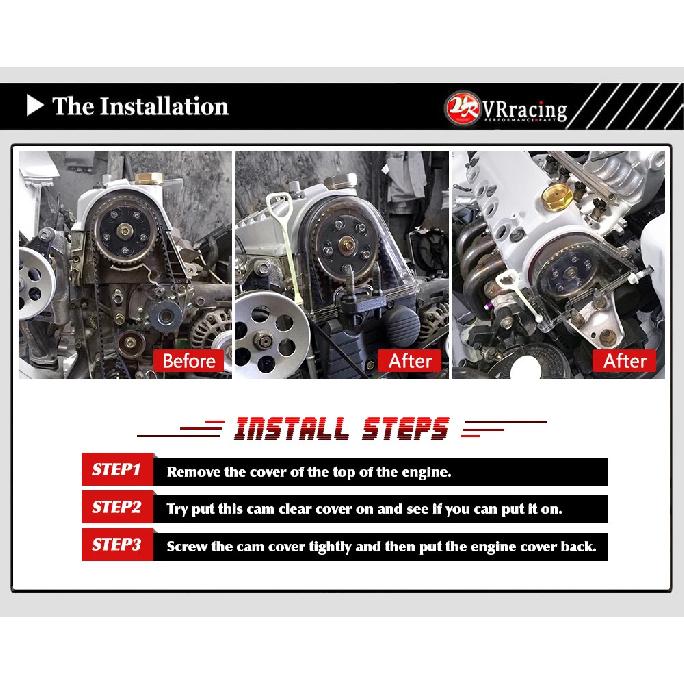 FREE SHIPPING Clear Cam Gear Timing Belt Cover Turbo Cam Pulley For Honda Civic 96-00 D15 D16 EK EG VR6337