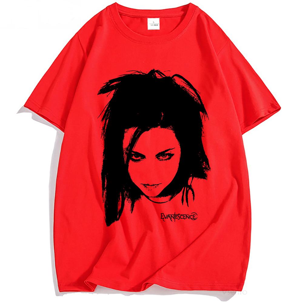 EVANESCENCE Amy Face Tee Rock Band Fashion Hip Hop T-shirt Unisex Streetwear Short Sleeve Cotton Men/Women T Shirt Clothing