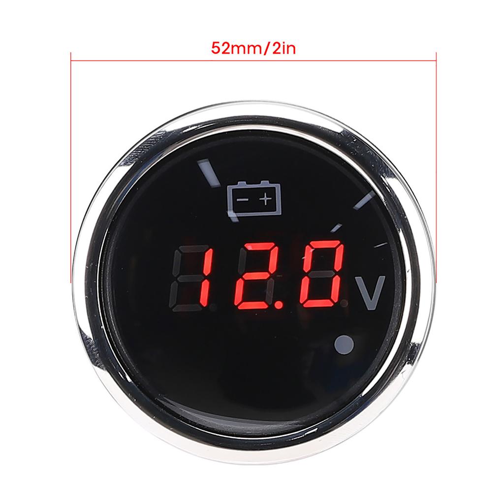 2in Battery Voltage Gauge LED Digital Display IP67 Waterproof Smart Alarm   for Boat Auto