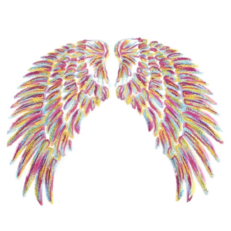 1 Pair Wing Appliques for Clothing Embroidered Sequins Wing Sequins Patches Iron On Sewed On Appliques for DIY Clothes