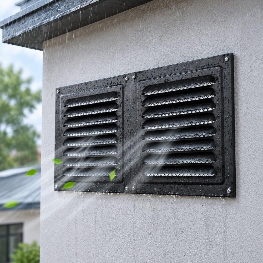 1pcs Stainless Steel Gable Vent Cover 12x6 Inch Air Grille Louvered For Kitchen Ventilation
