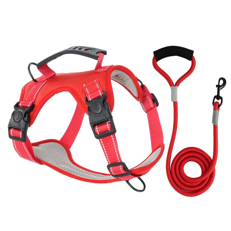Adjustable Dog Chest Strap Vest Style Night Reflective Corgi Shiba Inu Medium and Large Dog Walking Pet Traction Rope High Quality