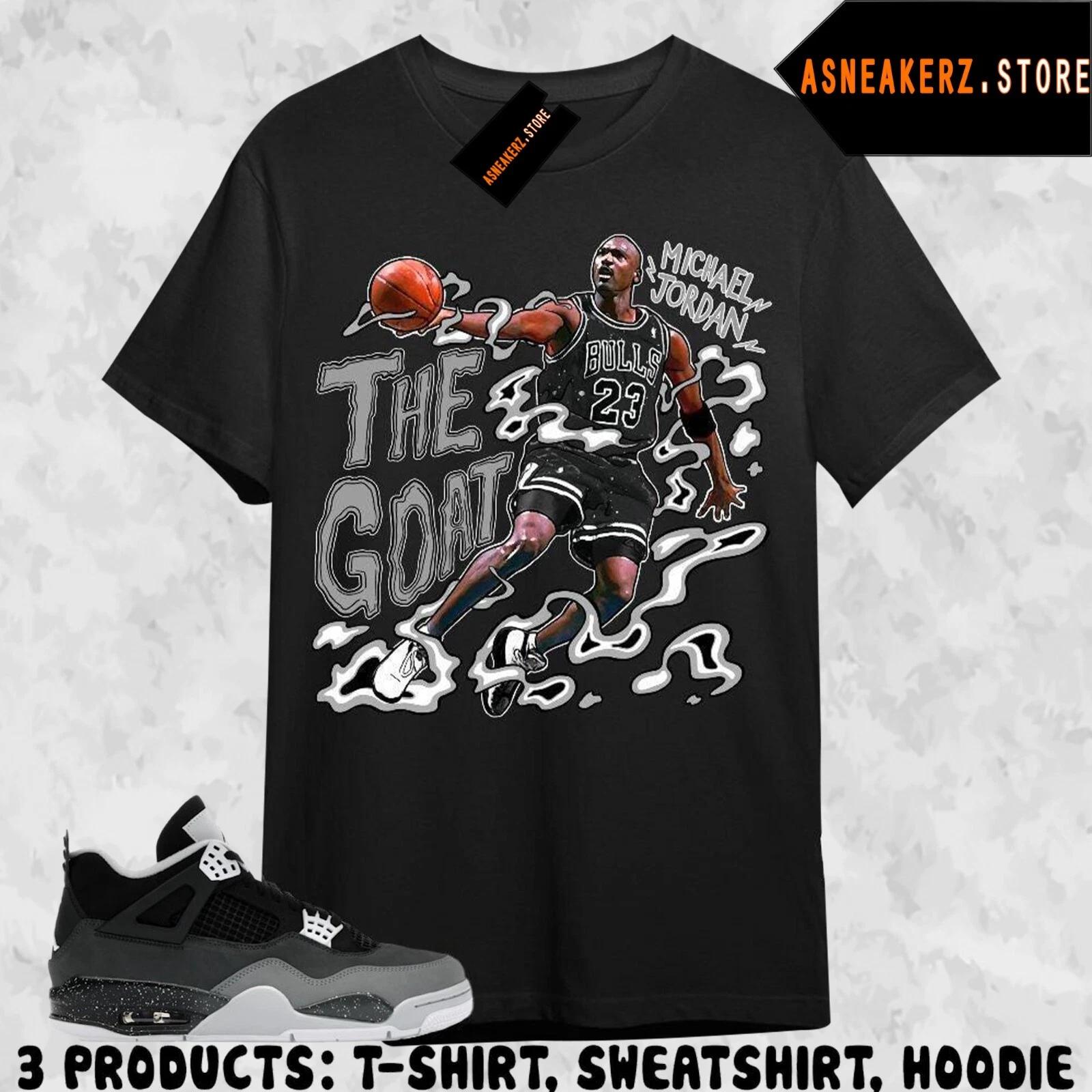

Рубашка в тон кроссовкам AJ 4 Fear 2024 Футболка в тон кроссовкам The Goat MJ Tees Футболка M