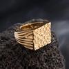 Huajie Men's Uneven Bumpy Geometry Rings Gold/silver Color Square Charming New Ring for Men  Trend Tide