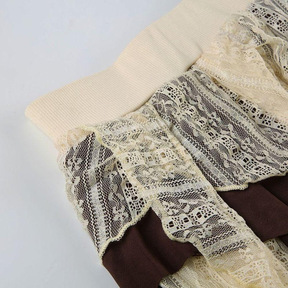 Mesh Flower Girls Short Mini Skirt High Waist Splicing Irregular Skirt Tassel Mini Skirts  Summer