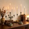 Candlestick Holder with Beaded Column Fluted Holders Stable