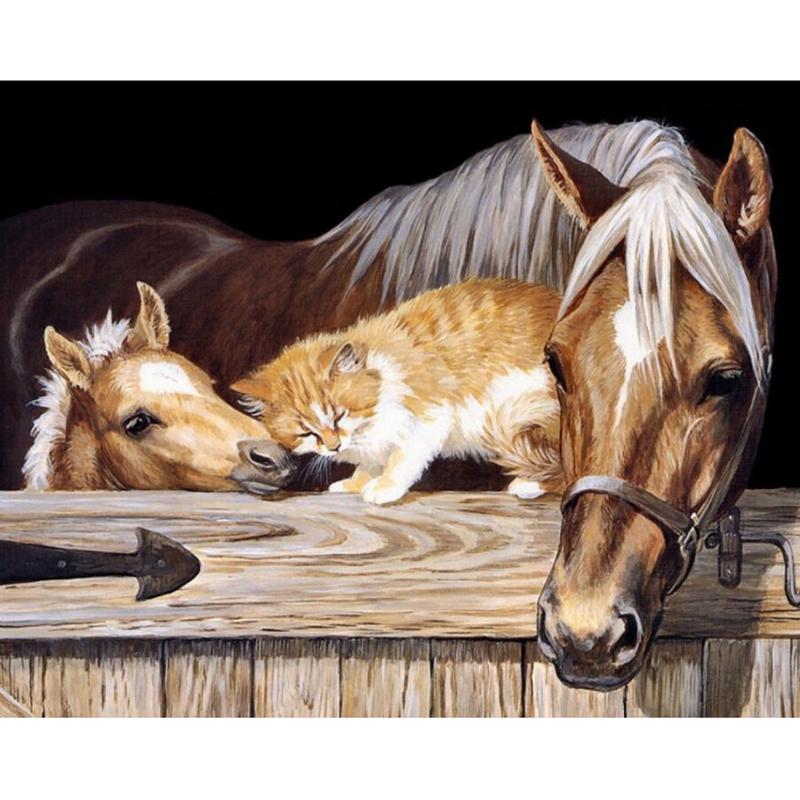 Horse DIY 5D Diamond Painting Full Round Drill Animal Diamond Embroidery Mosaic Cross Stitch Kits Wall Art Home Decor Gift