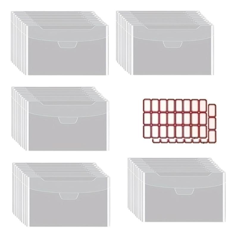 50 Pcs Die Cut Storage Bag Clear Plastic Envelopes Pockets Stamp Storage Pocket Die Cuts Pockets