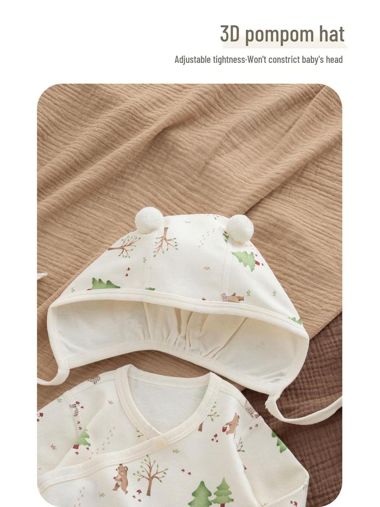 Jesienne bawełniane pajacyki dla niemowląt w stylu skandynawskim z motywem żołędzi: Dziecięca bezszwowa zimowa warstwa bazowa