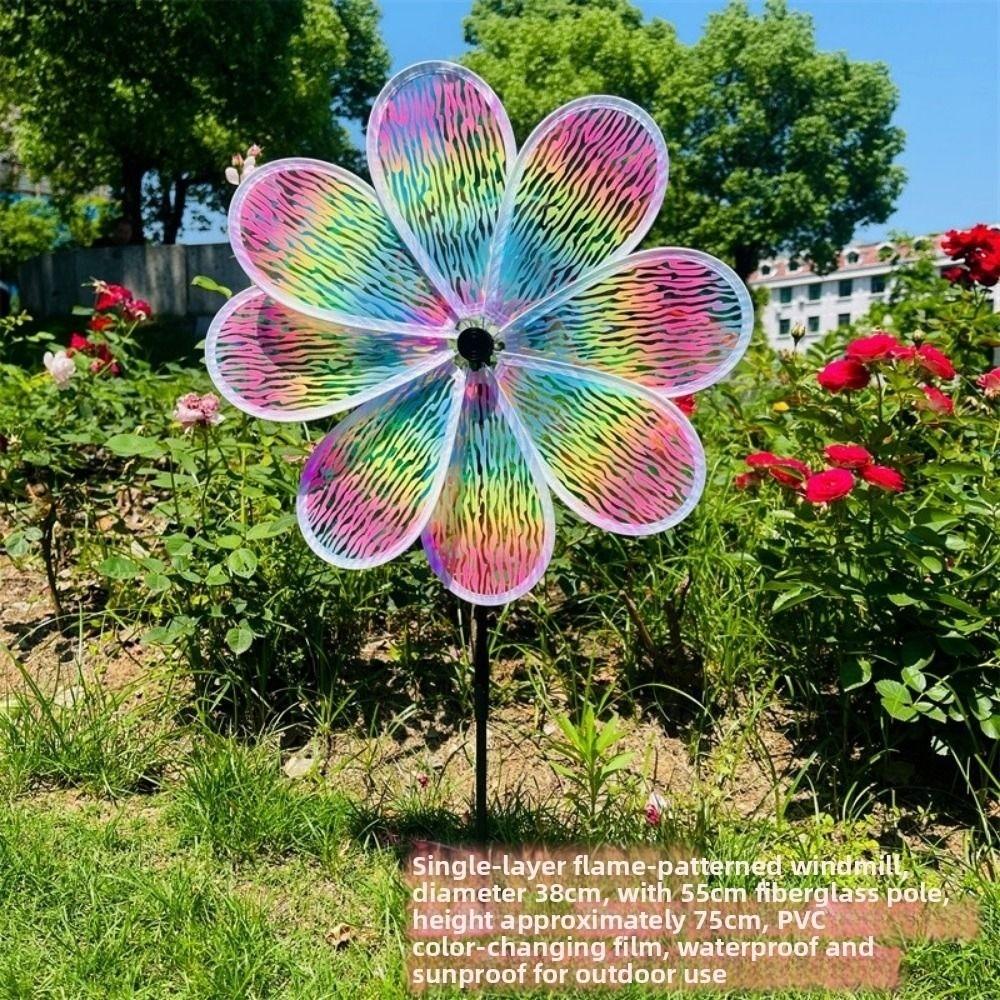 PVC Rotating Sunflower Wind Spinner Large Turntable Windmill Outdoor Party Picnic Decor