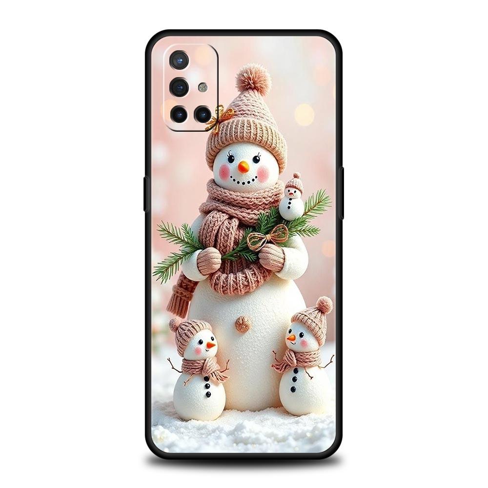 Phone Case For Oneplus 13R 13 12 10T 11 R10 Nord N100 N200 N10 9 9R CE 2 3 Z Pro Lite 5G Soft TPU Cover Christmas Snowman Capas