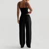 Women's Solid Color Vest, Camisole Top, Long Pants, Casual Wide Leg Pants, Home Set